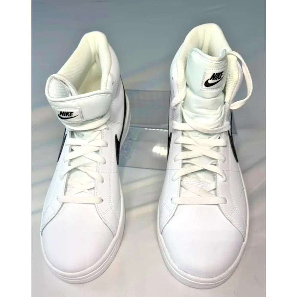 Nike Court Borough Mid 2 White Black Men's Size US 11.5 New CD7782-101